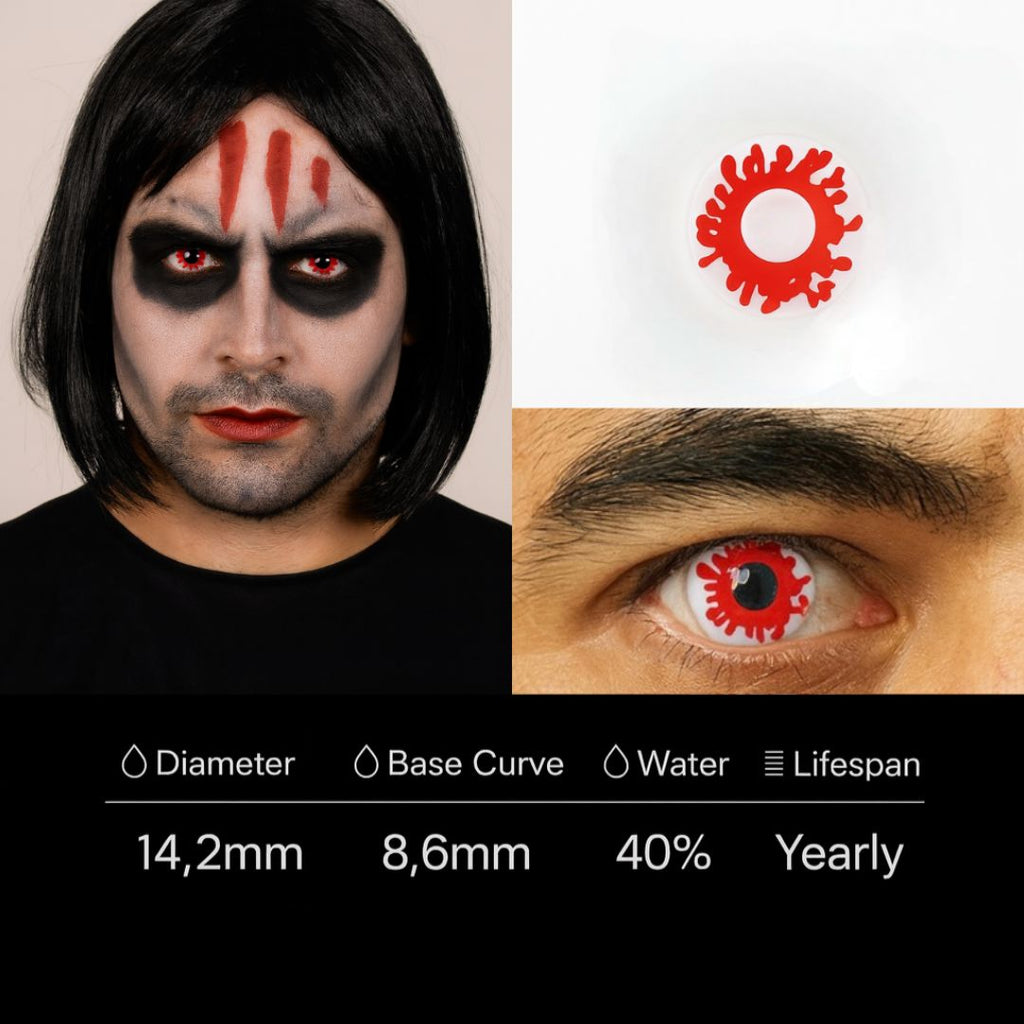Inferno Gaze | Halloween Contact Lenses For Men Contact Lenses natura-eyes 14.2mm 8.6 Red