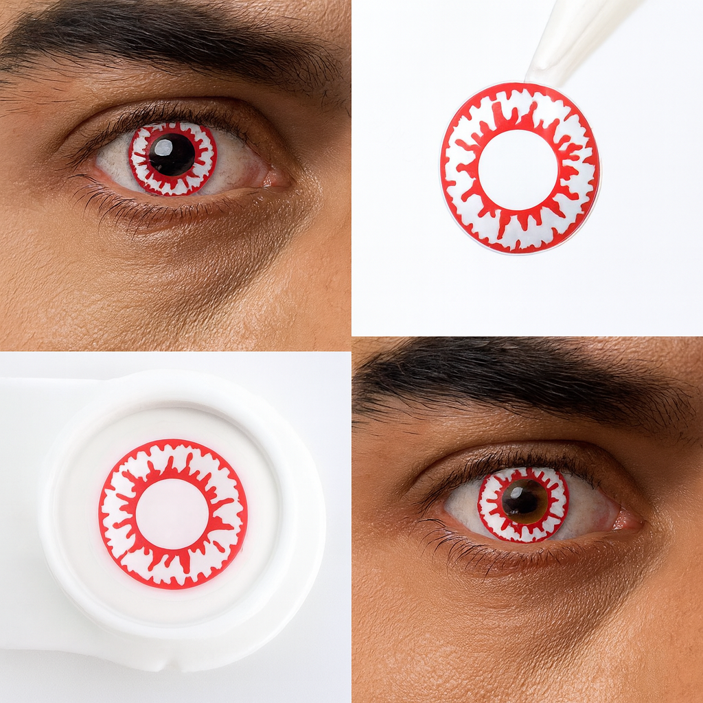 Scary Scarlet Hex Halloween Contacts | Halloween Contact Lenses For Men