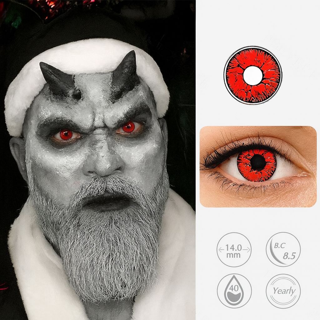Inferno Frost | Halloween Contact Lenses For Men Contact Lenses natura-eyes 14.0mm 8.5 Red