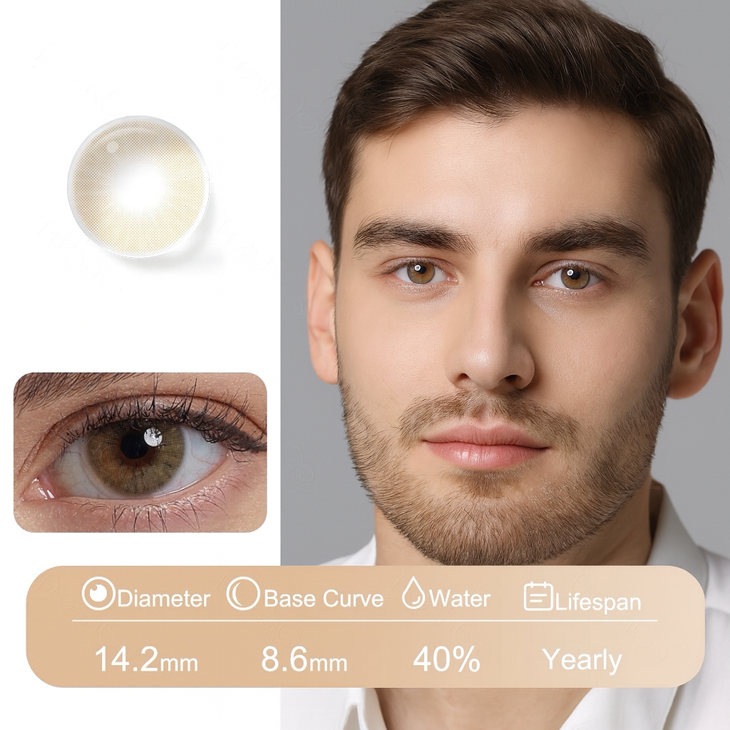 Panther golden brown contact lenses for men