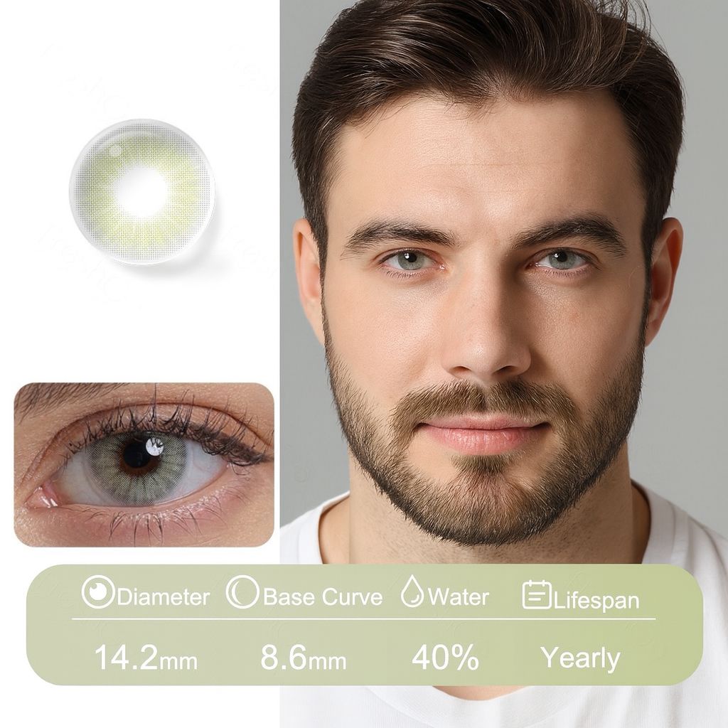 Bora | Fusion Natural Contact Lenses for Men Contact Lenses natura-eyes 14.2mm 8.6 Green