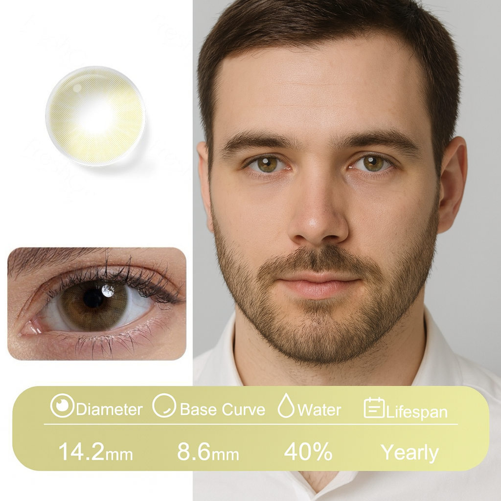 Grizzly hazel brown contact lenses for men