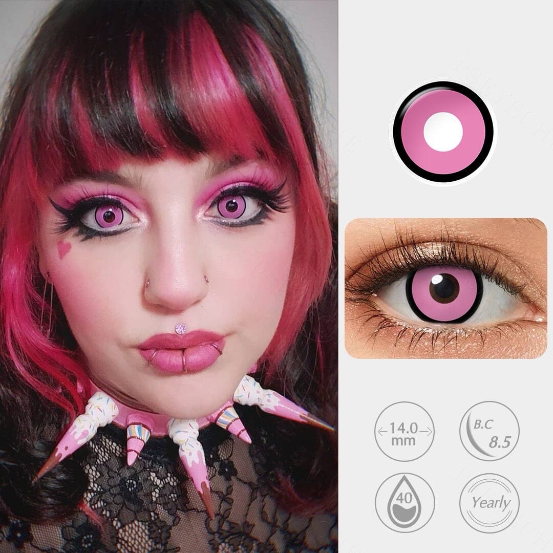 Pink Mystic | Halloween Contact Lenses Contact Lenses natura-eyes 14.0mm 8.5 Pink & Black