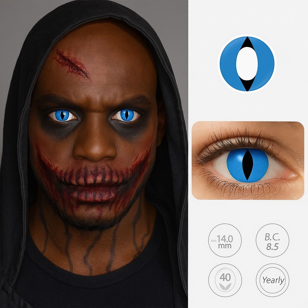 Arctic Beast | Halloween Contact Lenses For Men Contact Lenses natura-eyes 14.0mm 8.5 Blue and Black