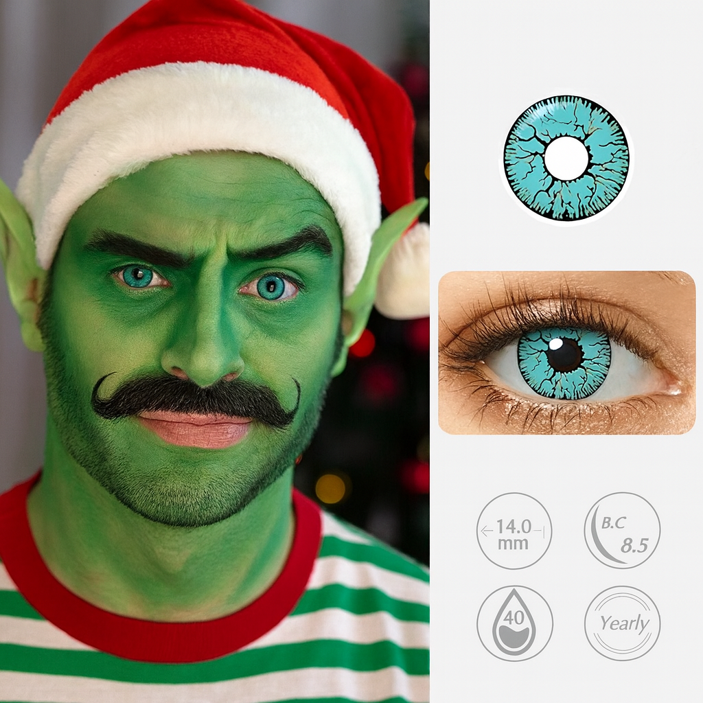 Blue Glacial Halloween contact lenses for men