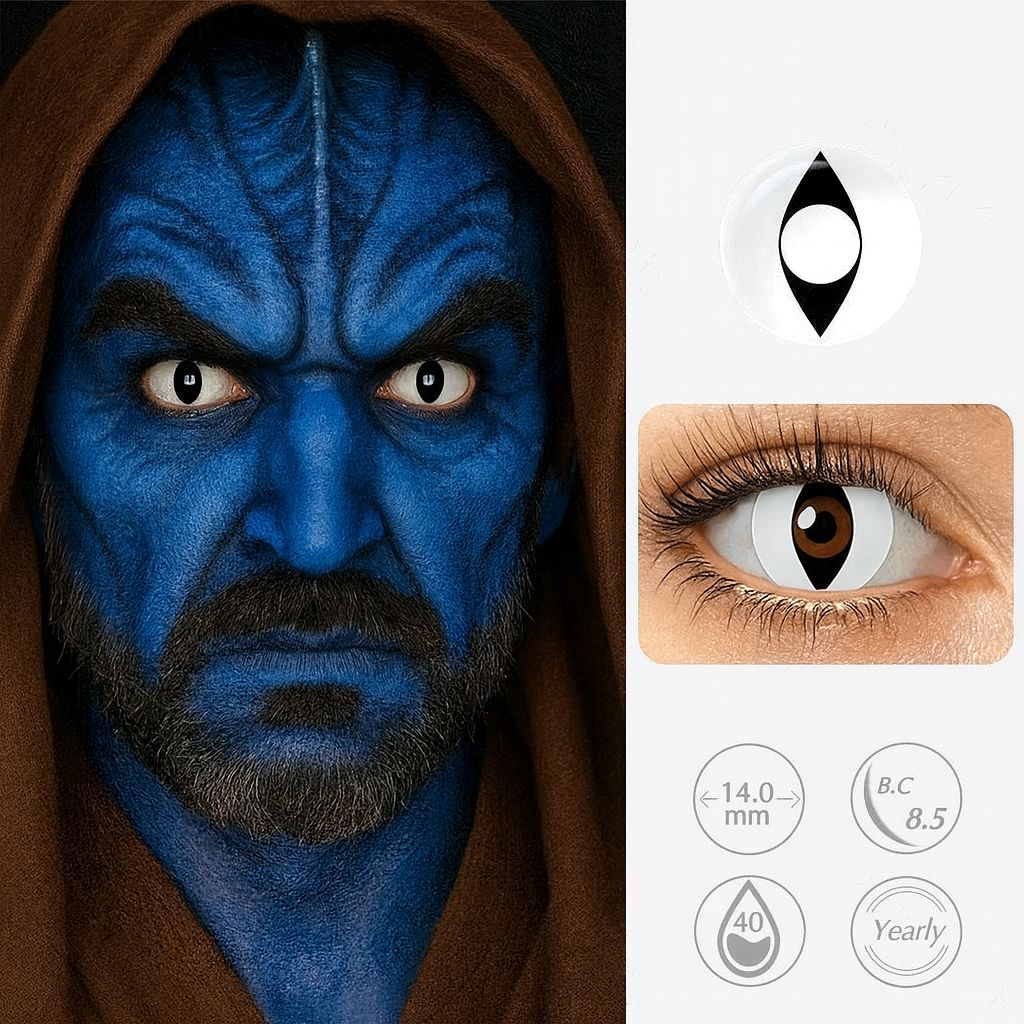 Blackout Soul | Halloween Contact Lenses For Men Contact Lenses natura-eyes 14.0mm 8.5 White And Black