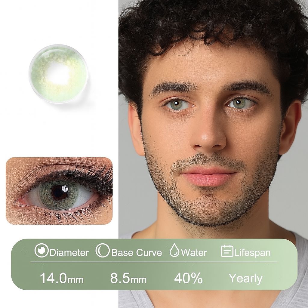 Riviera Green | Fusion Natural Contact Lenses For Men Contact Lenses natura-eyes 14.0mm 8.5 Riviera green