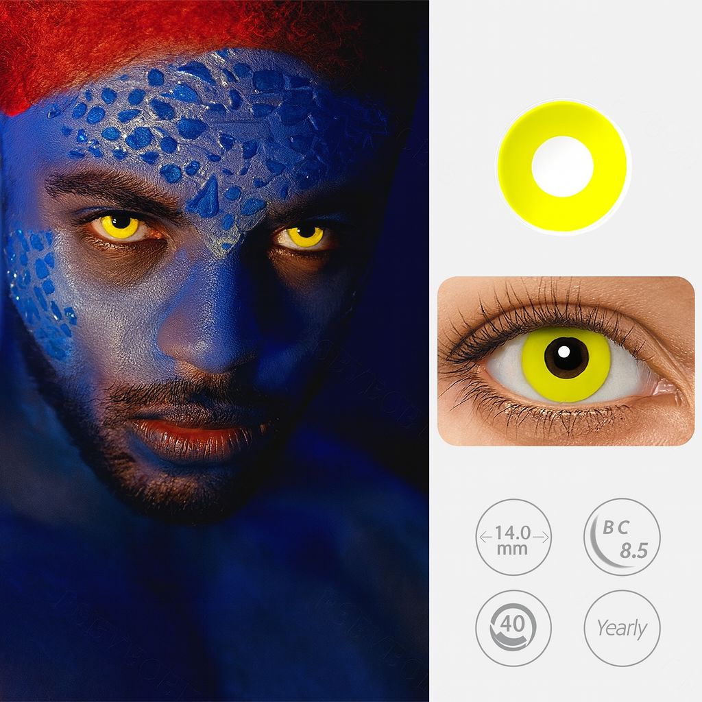 Yellow Toxic | Halloween Contact Lenses For Men Contact Lenses natura-eyes 14.0mm 8.5 Yellow
