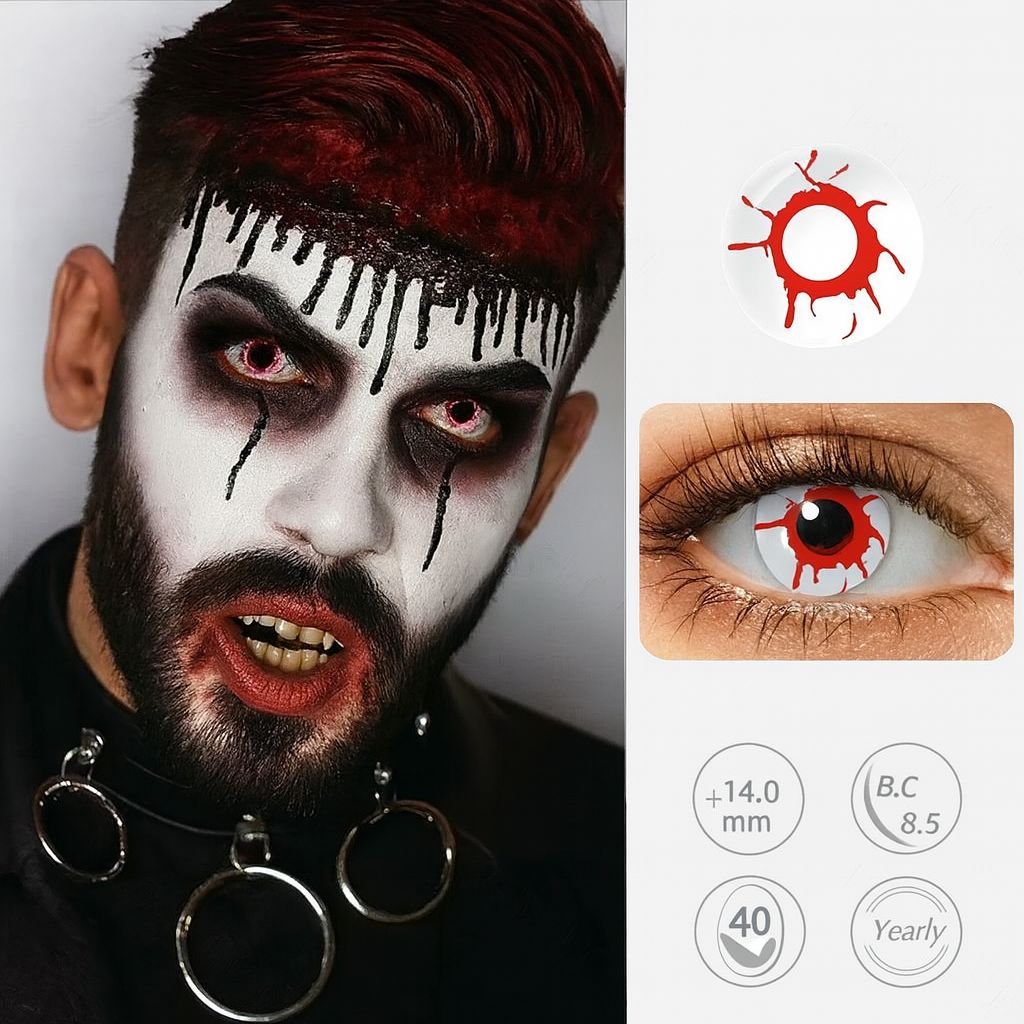 Blood Devil | Halloween Contact Lenses For Men Contact Lenses natura-eyes 14.0mm 8.5 Red