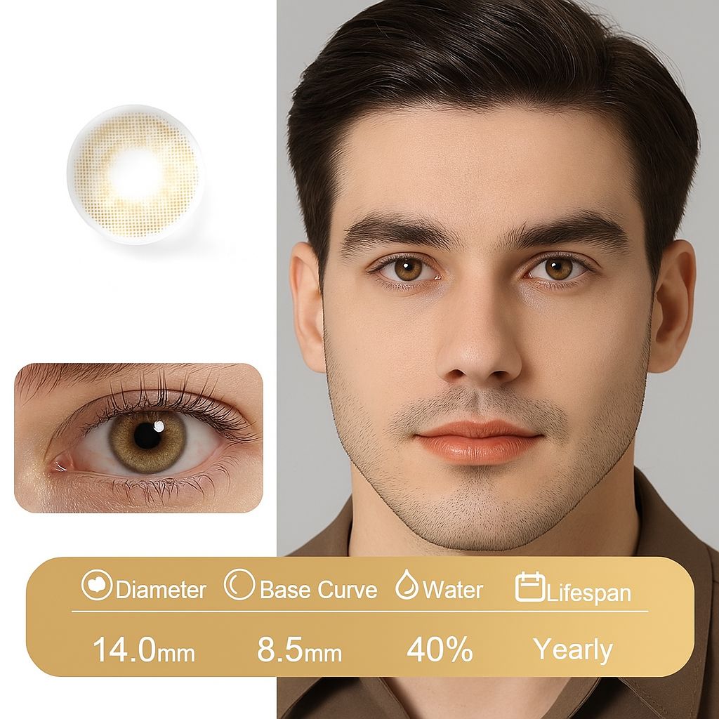 Lynx | Fusion Natural Contact Lenses For Men Contact Lenses natura-eyes 14.0mm 8.5 Golden-brown