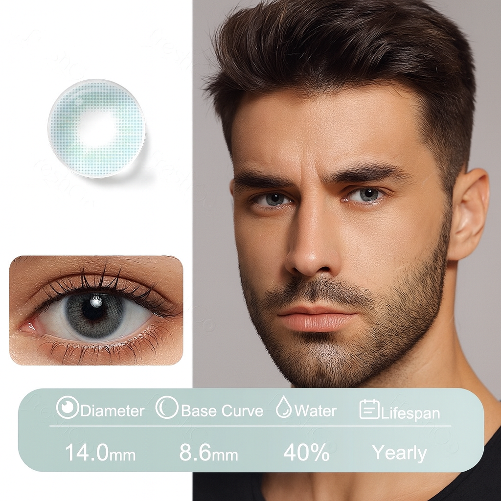 Blue Tropical natural contact lenses for men