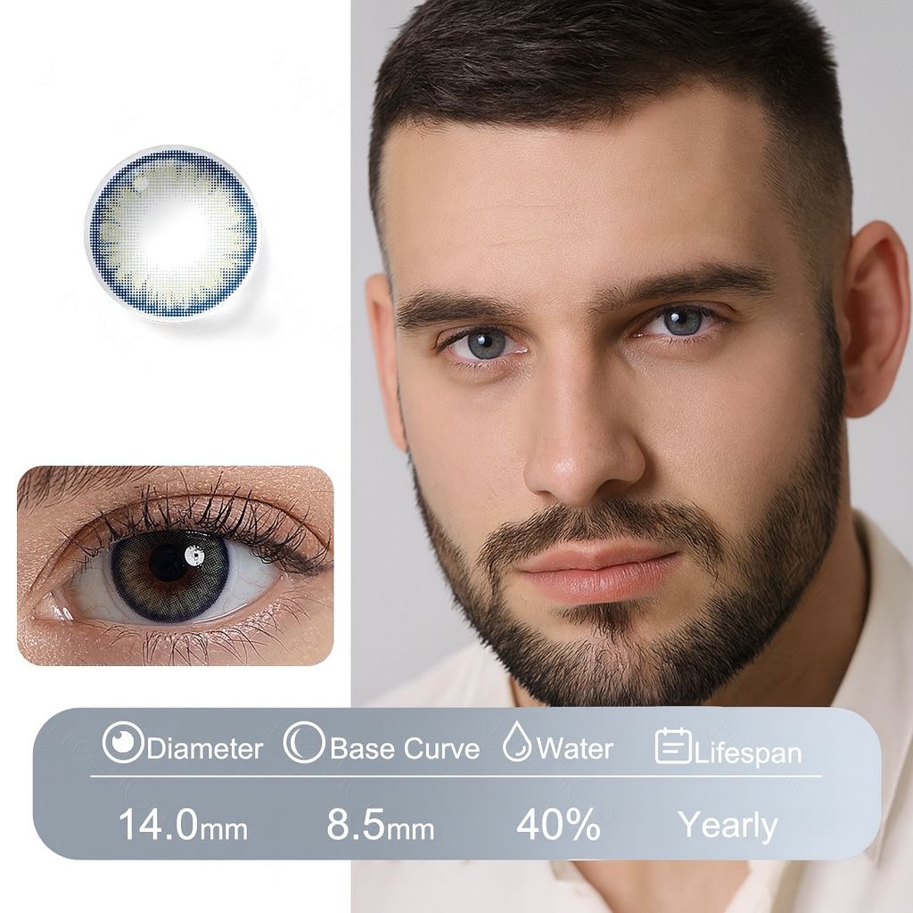 Midnight Blue | Fusion Natural Contact Lenses For Men Contact Lenses natura-eyes 14.0mm 8.5 Midnight Blue