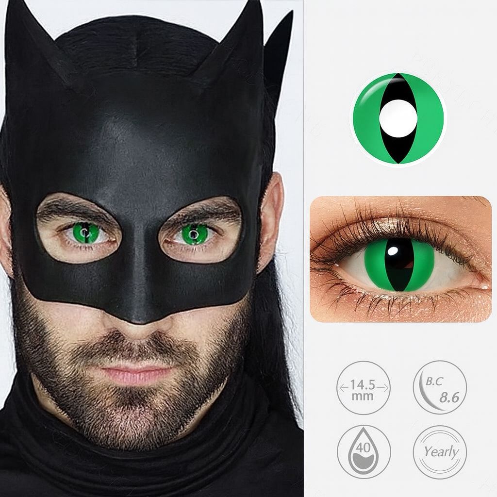 Emerald Fang | Halloween Contact Lenses For Men Contact Lenses natura-eyes 14.5mm 8.6 Green
