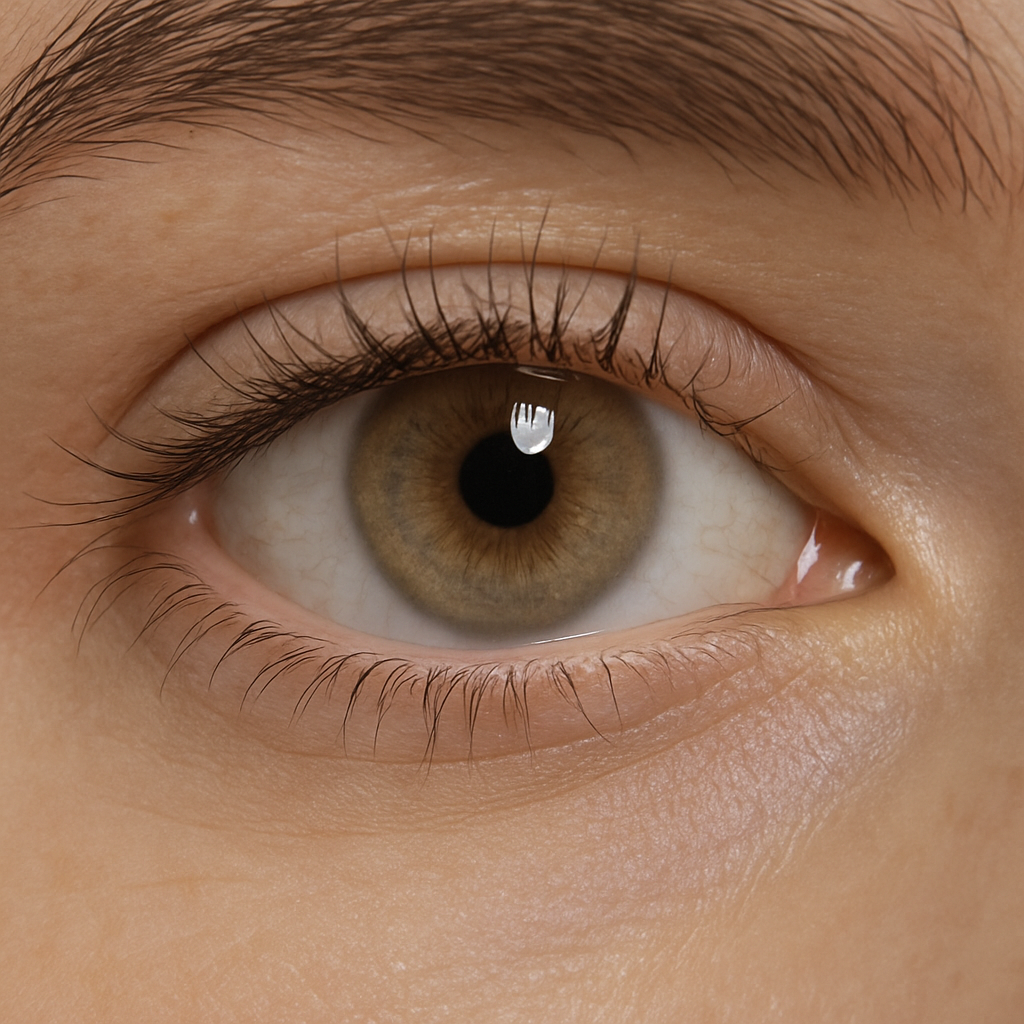 Close-up of Lynx hazel contact lenses with soft gradient design for everyday natural style