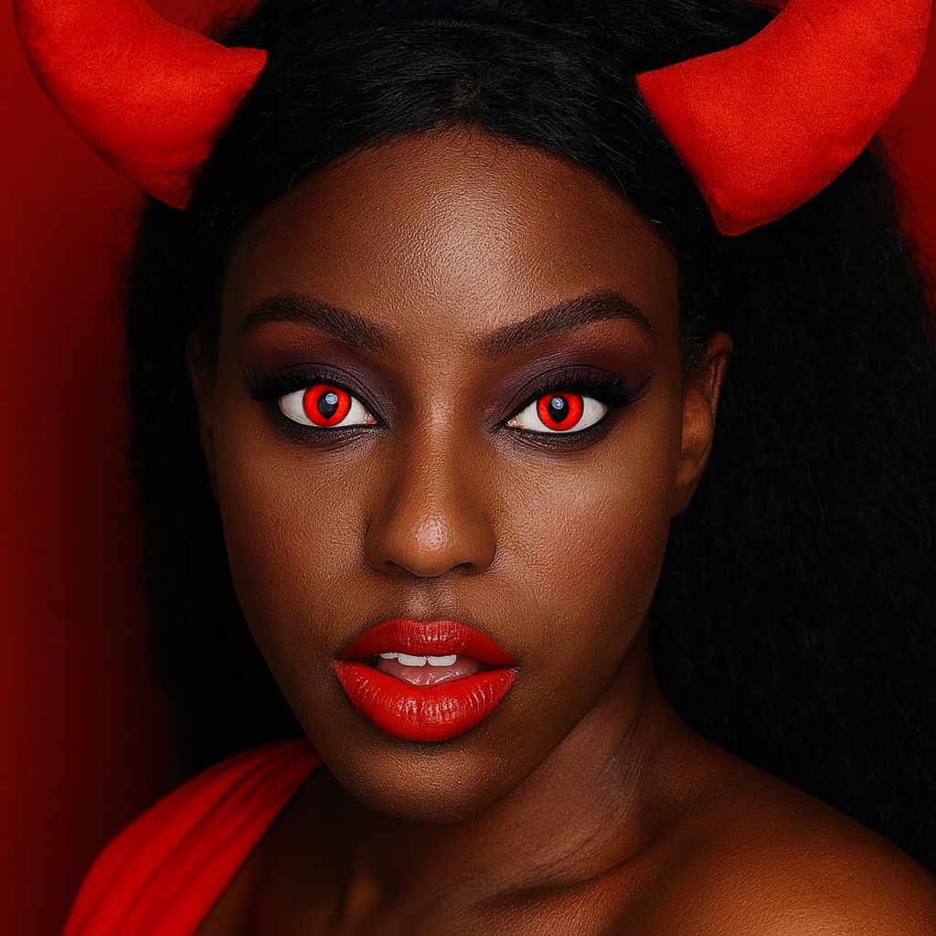 Red Cat Eye | Halloween and Cosplay Contact Lenses Contact Lenses natura-eyes 14.0mm 8.5 Red & Black