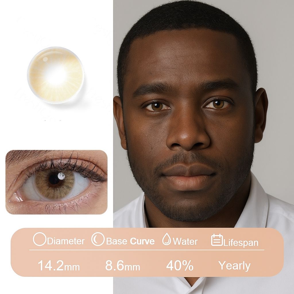 Lion | Fusion Natural Contact Lenses for Men Contact Lenses natura-eyes 14.2mm 8.6 Golden Brown