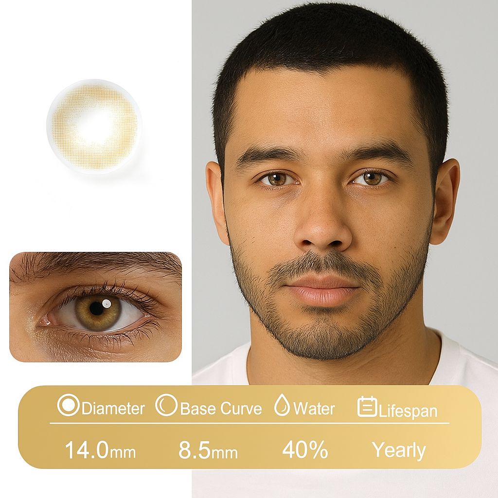 Autumn Woods | Fusion Natural Contact Lenses For Men Contact Lenses natura-eyes 14.0mm 8.5 Amber