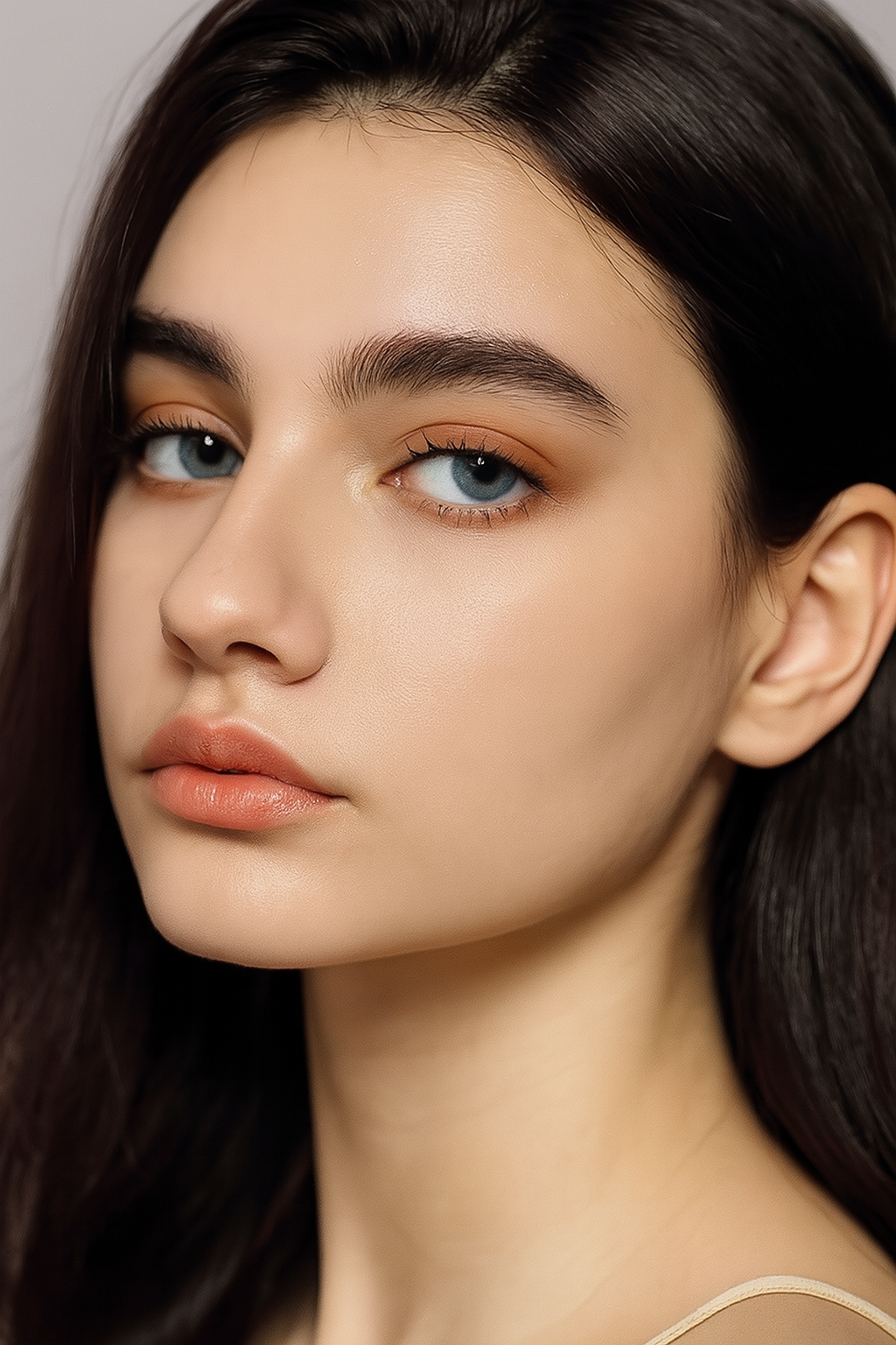 Model showing Blue Mountain contacts for a vivid, realistic sapphire-blue eye transformation