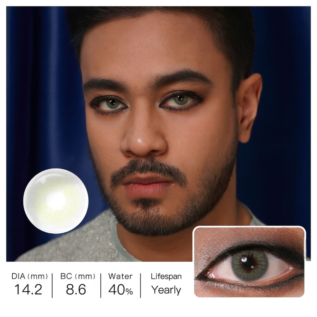 Sage Green | Fusion Natural Contact Lenses For Men Contact Lenses natura-eyes 14.2mm 8.6 Sage Green