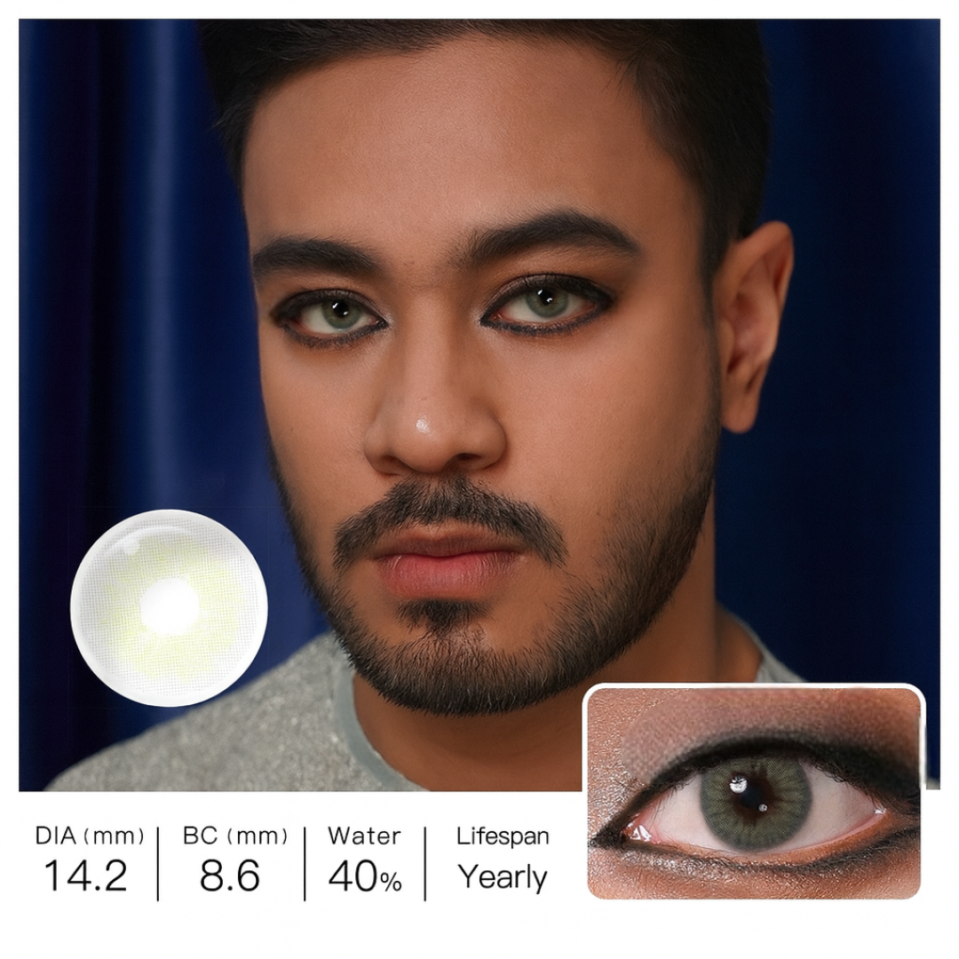 Sage Green natural contact lenses for men