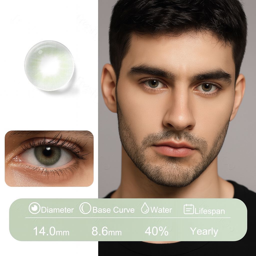 Green Woods | Fusion Natural Contact Lenses For Men Contact Lenses natura-eyes 14.0mm 8.6 Green