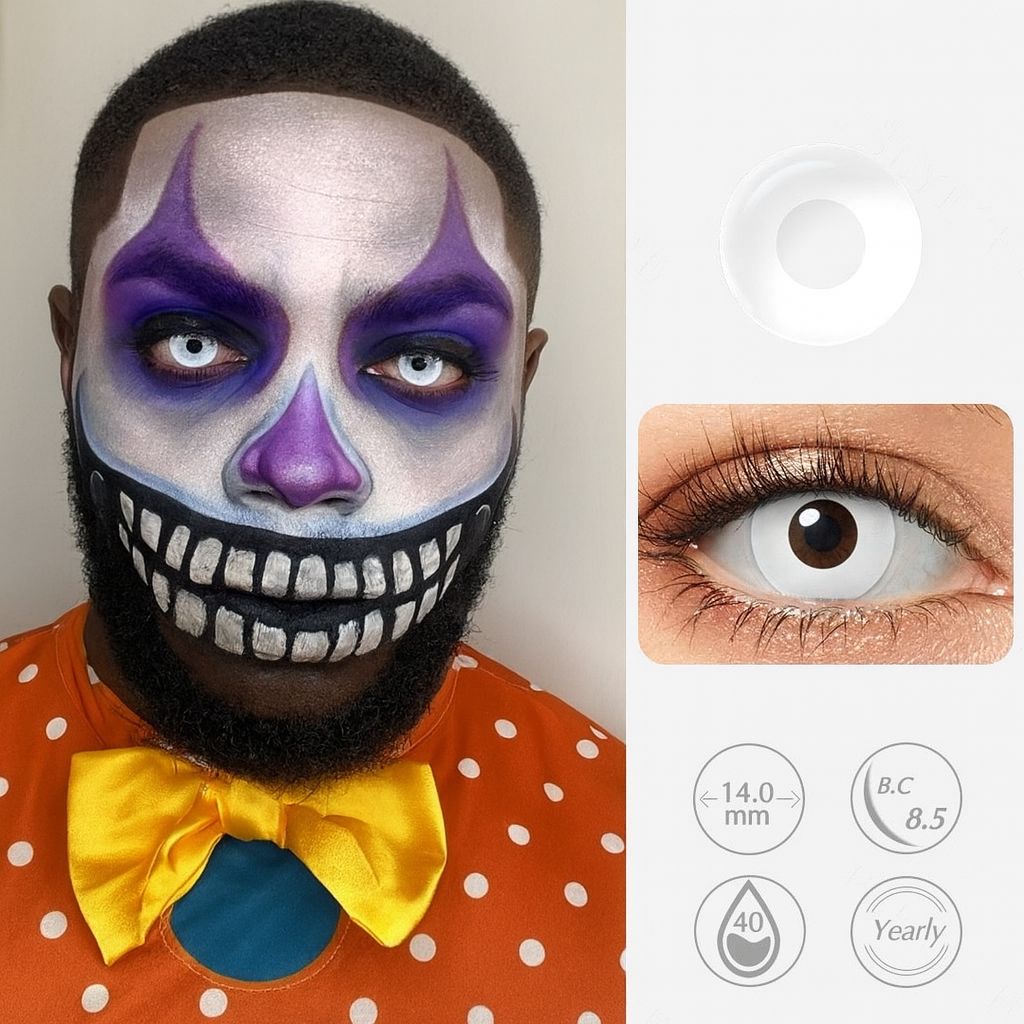 White Phantom | Halloween Contact Lenses For Men Contact Lenses natura-eyes 14.0mm 8.5 White