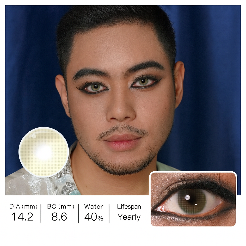 Oasis Sky natural green-hazel contact lenses for men