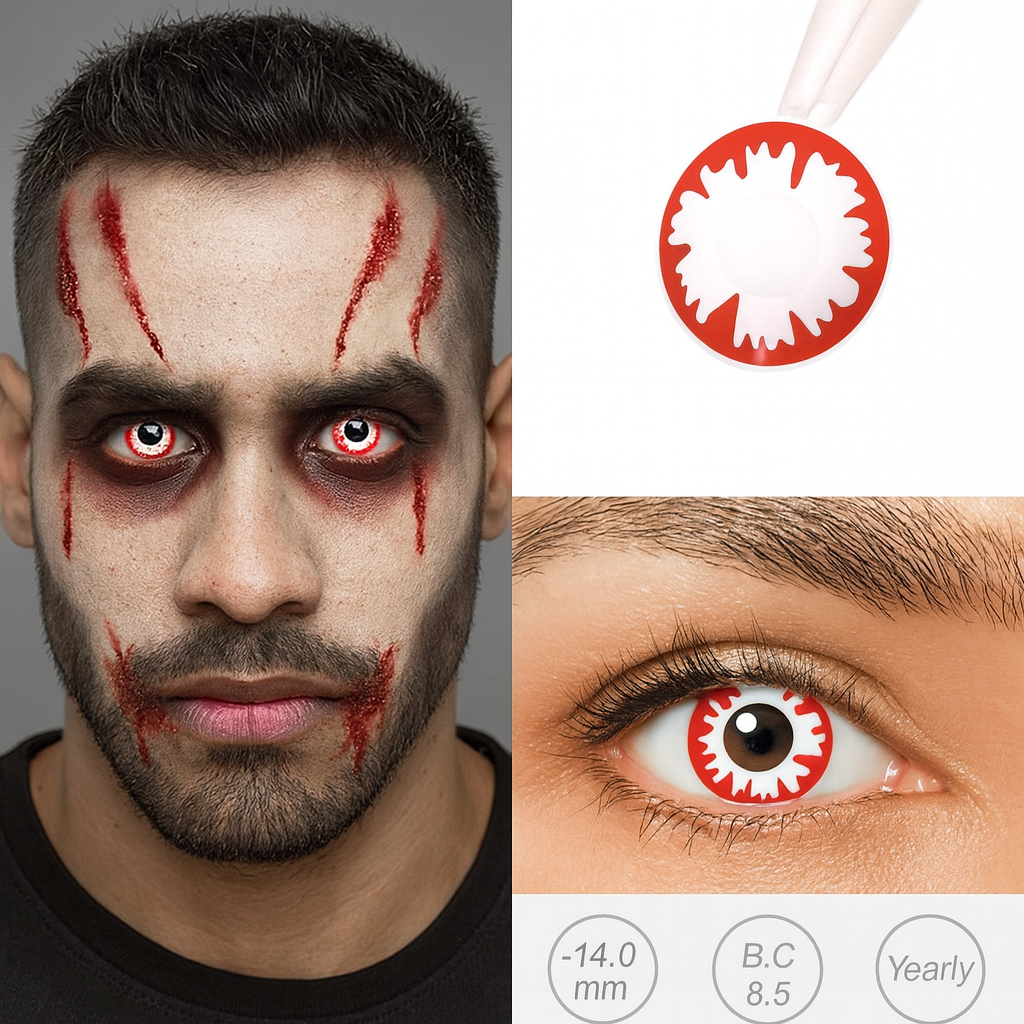 Hellfire Gaze Halloween contact lenses for men