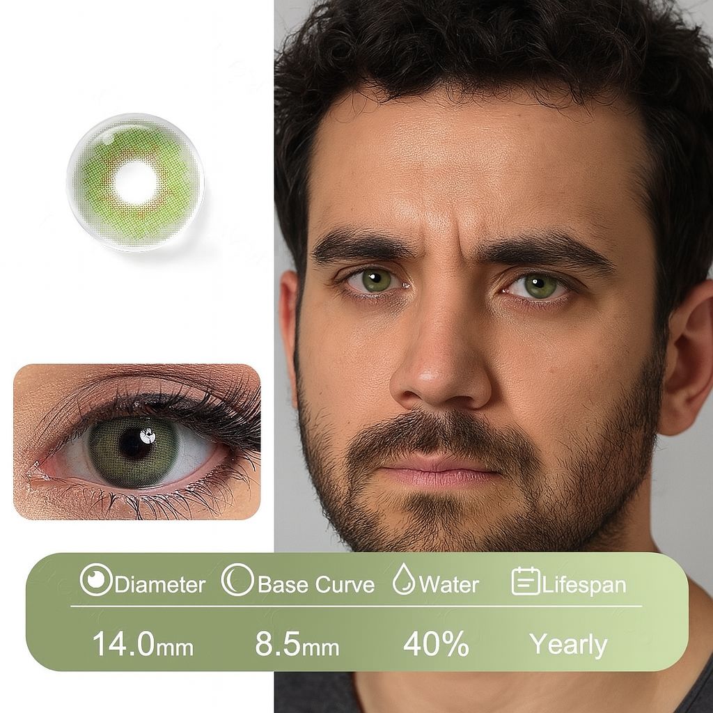 Fidjii Green | Fusion Natural Contact Lenses for Men Contact Lenses natura-eyes 14.0 8.5 Fidjii Green