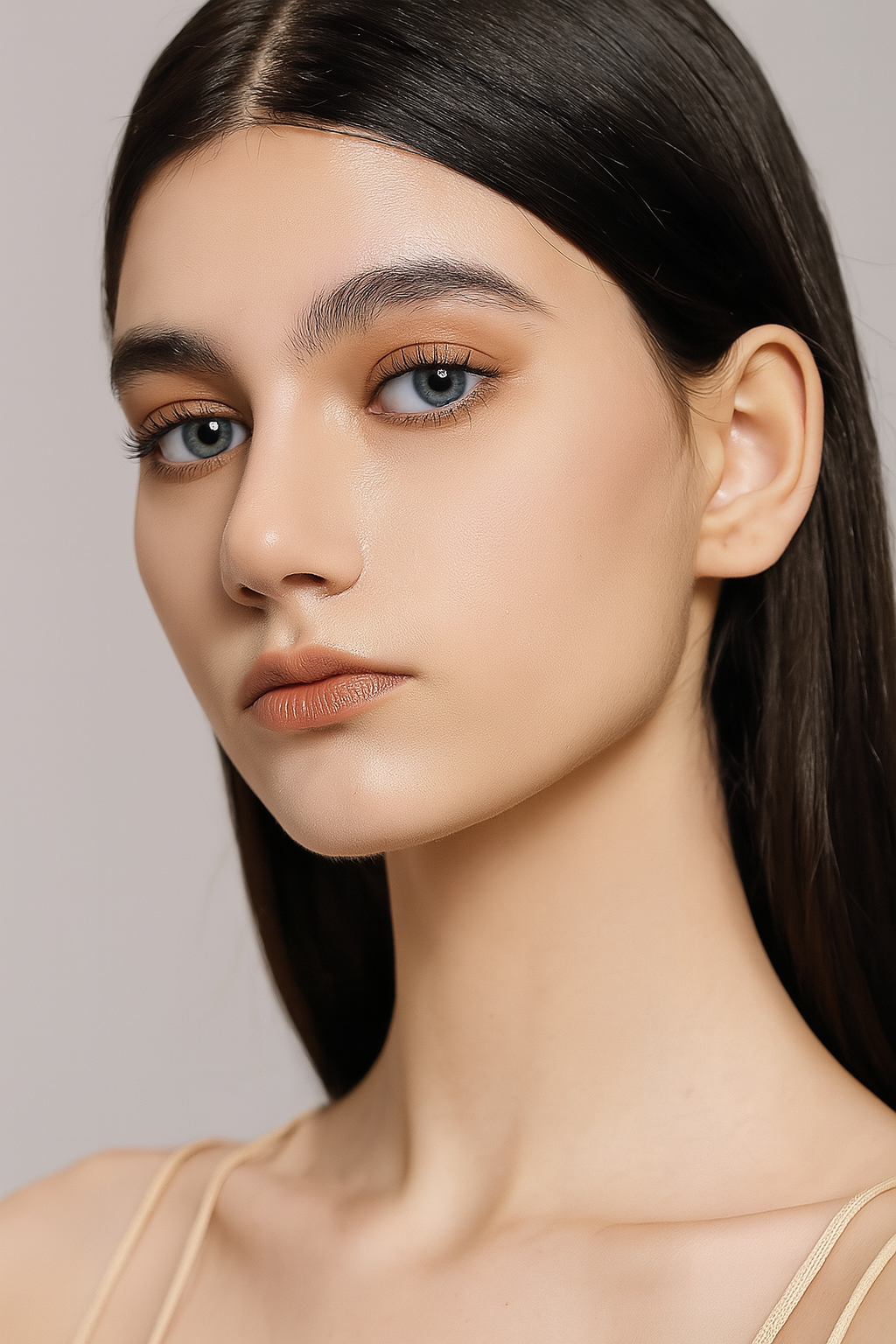 Model wearing Blue Tropical blue contacts for a striking and exotic eye transformation