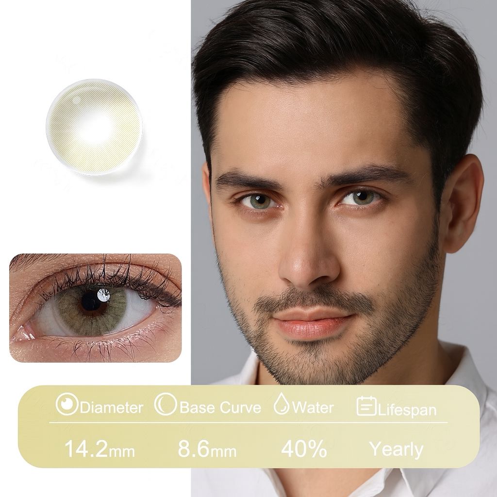 Eagle | Fusion Natural Contact Lenses For Men Contact Lenses natura-eyes 14.2mm 8.6 Golden Hazel