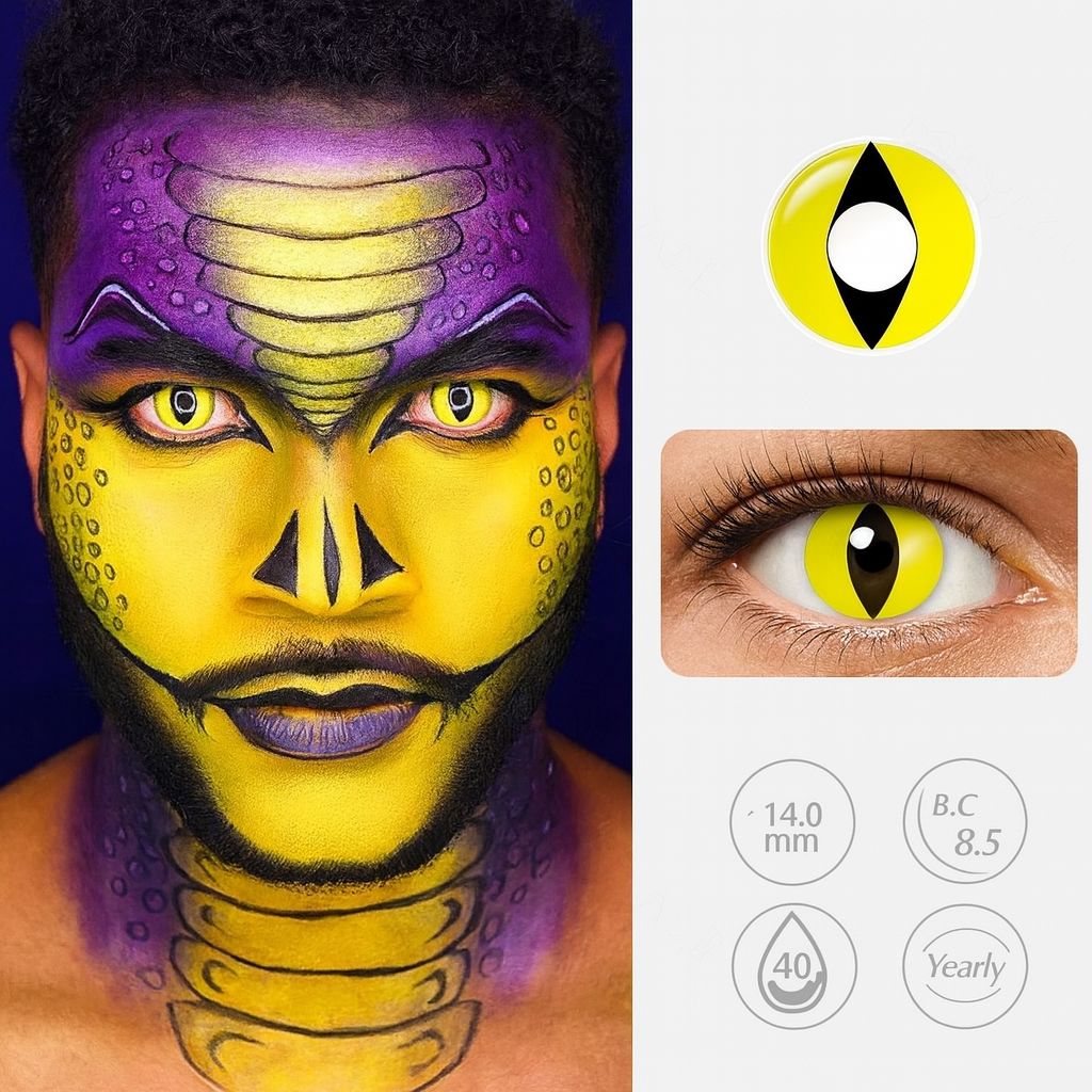 Infernal Gaze | Halloween Contact Lenses For Men Contact Lenses natura-eyes 14.0mm 8.5 Yellow