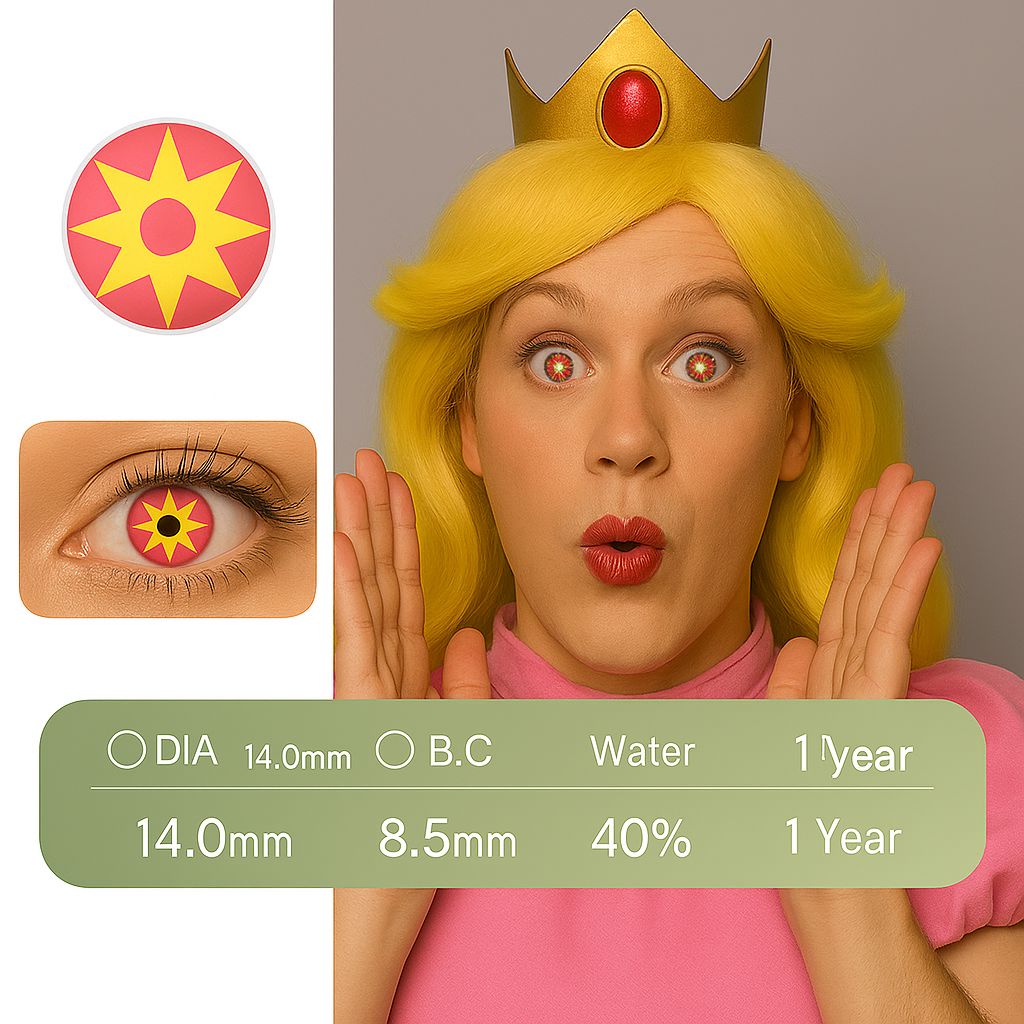 Star Queen | Pink and Yellow Colored Halloween Contact Lenses Contact Lenses natura-eyes 