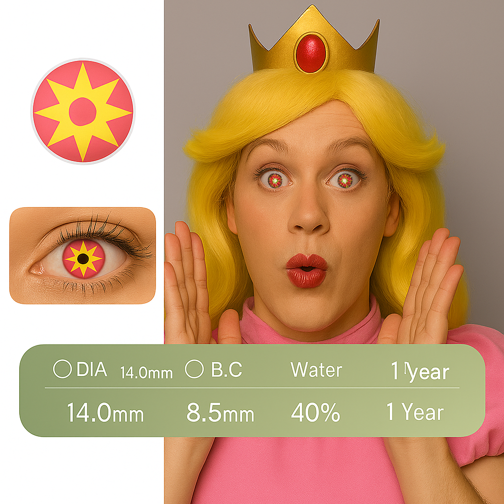 Star Queen | Pink and Yellow Colored Halloween Contact Lenses