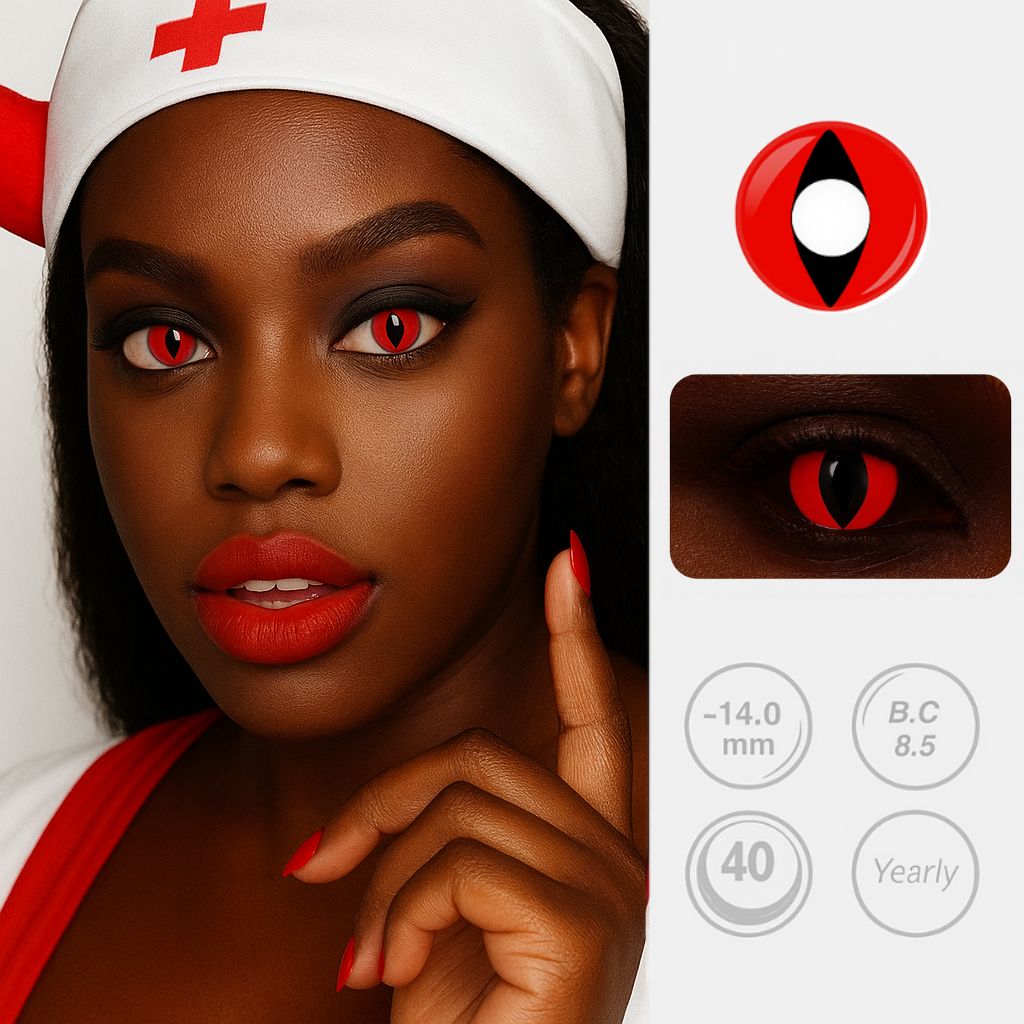 Red Cat Eye | Halloween and Cosplay Contact Lenses Contact Lenses natura-eyes 