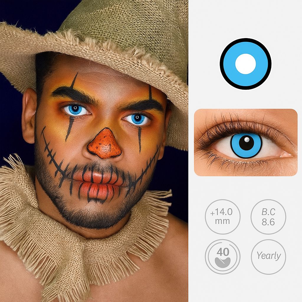 Blue Mystic | Halloween Contact Lenses For Men Contact Lenses natura-eyes +14.0mm 8.6 Blue