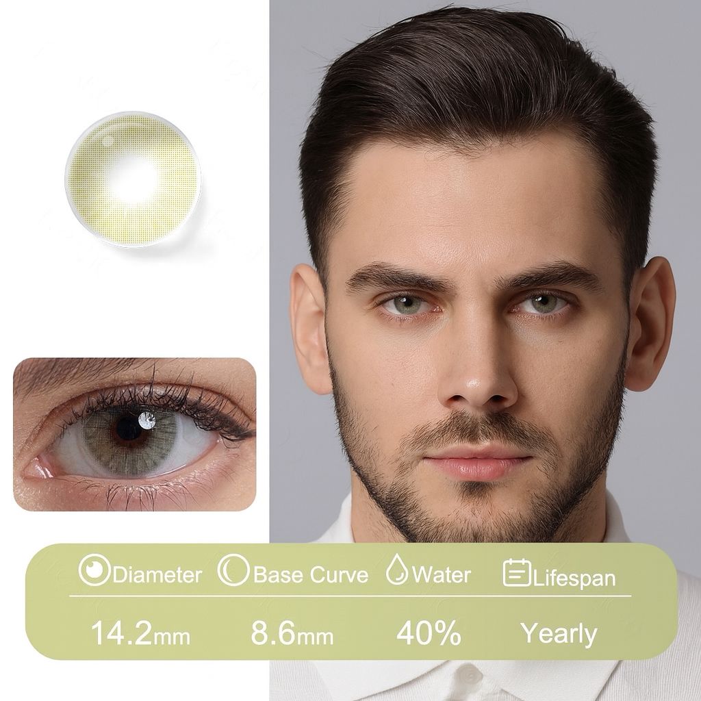 Tiger | Fusion Natural Contact Lenses For Men Contact Lenses natura-eyes 14.2mm 8.6 Golden-brown And Green
