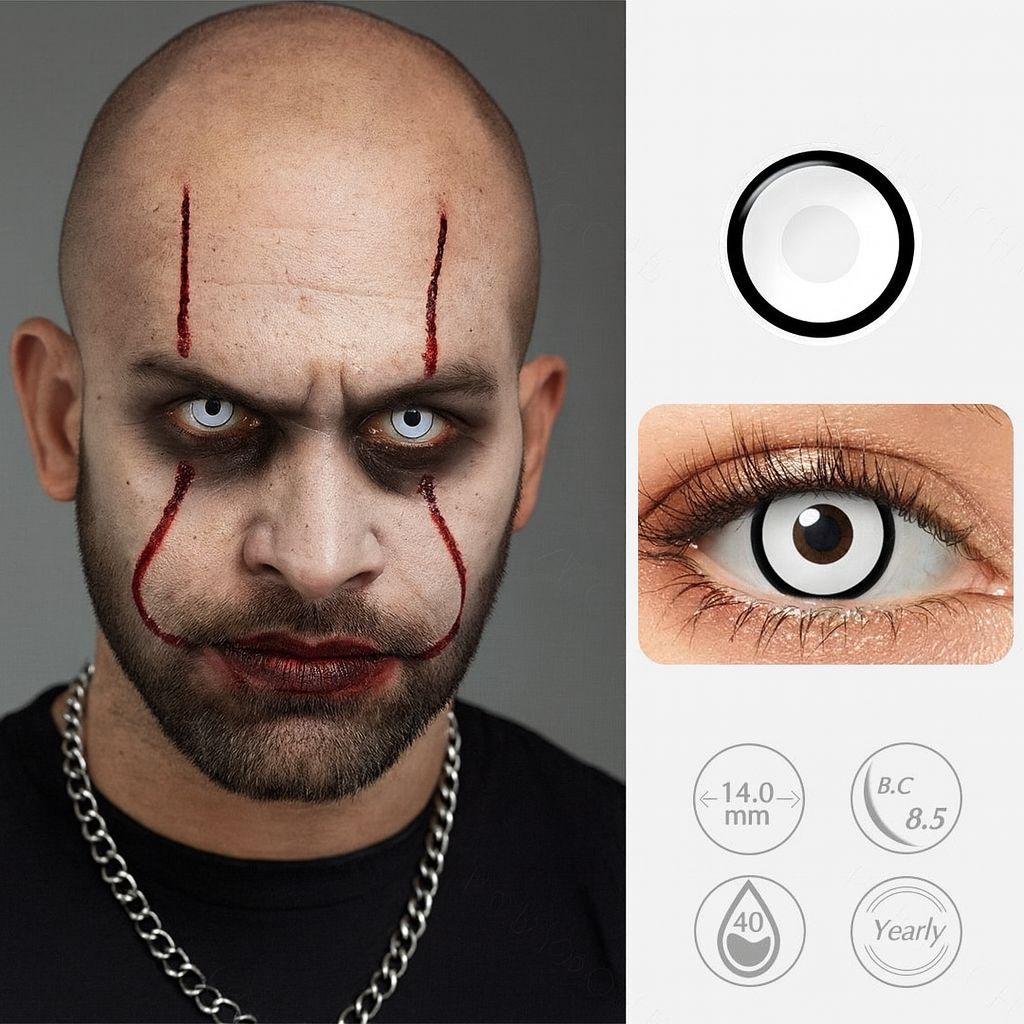 White Mystic | Halloween Contact Lenses For Men Contact Lenses natura-eyes 14.0mm 8.5 White