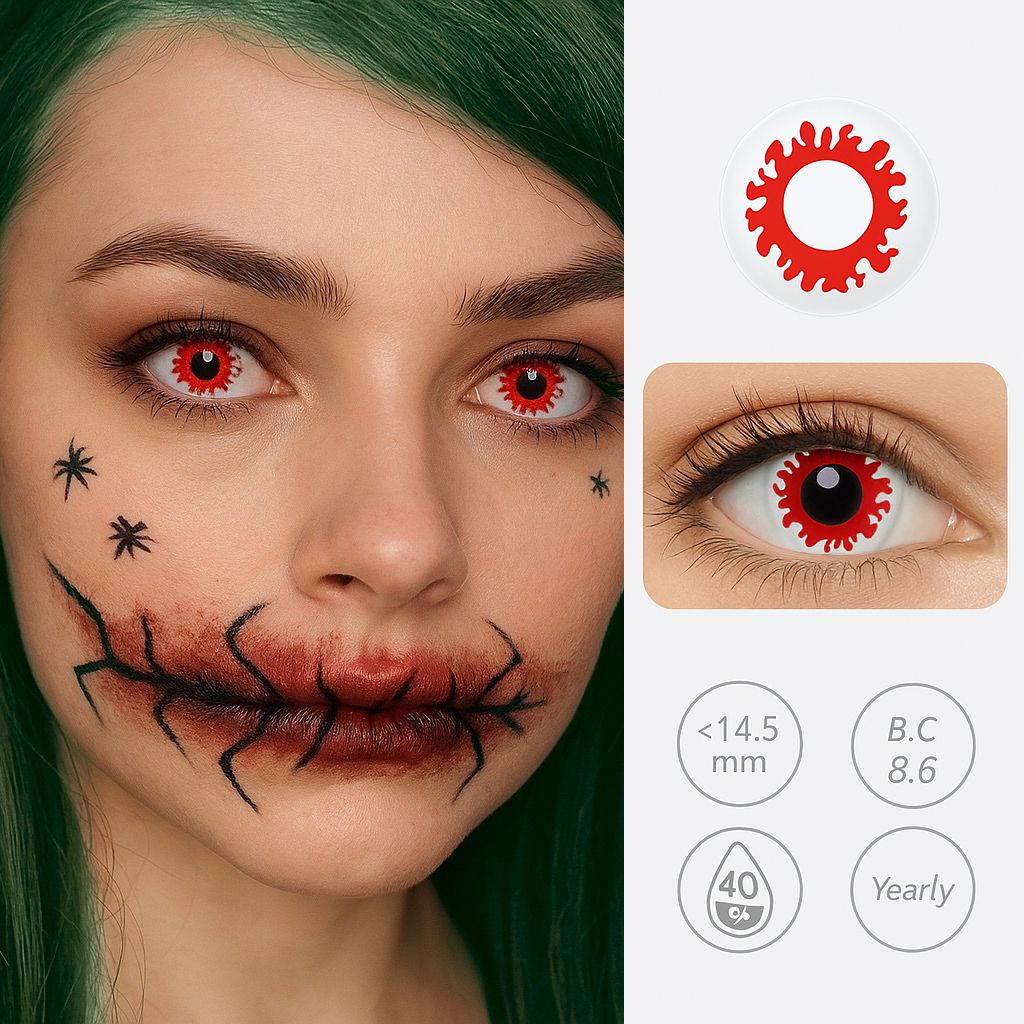 Vampire’s Tear | Red Blood Effect Halloween Contact Lenses Contact Lenses natura-eyes 