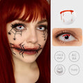 Crimson Slash | White & Red Slashed Halloween Contact Lenses Contact Lenses natura-eyes 