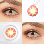 Star Queen | Pink and Yellow Colored Halloween Contact Lenses Contact Lenses natura-eyes 